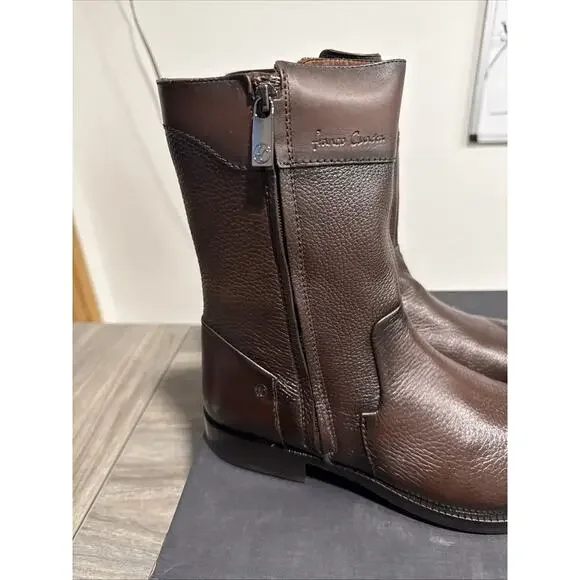 802VNBS - Franco Cuadra brown dress casual leather zip ankle boots for men